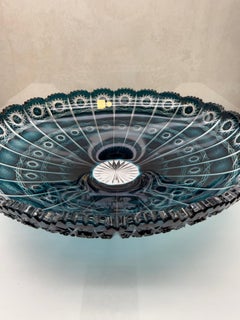 Hand Cut Lead Crystal Fruit Bowl by Caesar Crystal Bohemiae Co. Czech Republic.