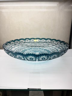 Hand Cut Lead Crystal Fruit Bowl by Caesar Crystal Bohemiae Co. Czech Republic.