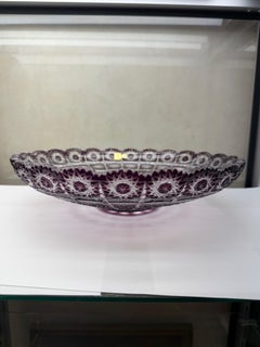 Hand Cut Lead Crystal Fruit Bowl by Caesar Crystal Bohemiae Co. Czech Republic