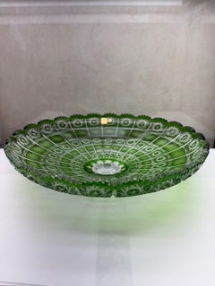 Hand Cut Lead Crystal Fruit Bowl by Caesar Crystal Bohemiae Co. Czech Republic