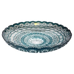 Hand Cut Lead Crystal Fruit Bowl by Caesar Crystal Bohemiae Co. Czech Republic.