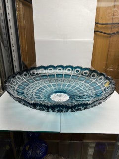 Hand Cut Lead Crystal Fruit Bowl by Caesar Crystal Bohemiae Co.