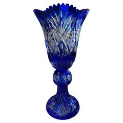 Jarrón Pedestal de Cristal de Plomo Tallado a Mano, Compota de Caesar Crystal Bohemiae Co.