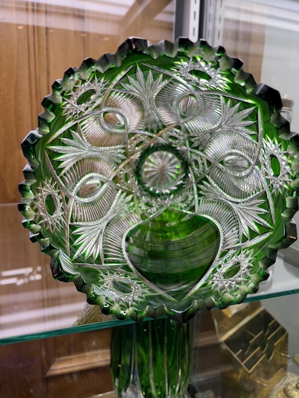  Hand Cut Lead Crystal Vase by Caesar Crystal Bohemiae Co. Czech.   For Sale 8