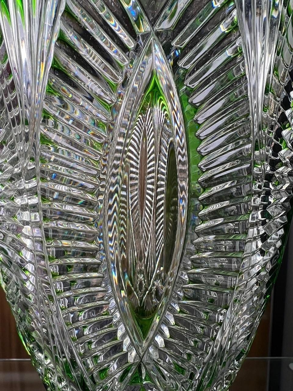  Hand Cut Lead Crystal Vase by Caesar Crystal Bohemiae Co. Czech.   For Sale 3