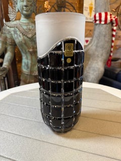 Vase en cristal de plomb taillé à la main par Caesar Crystal Bohemiae Co. République tchèque