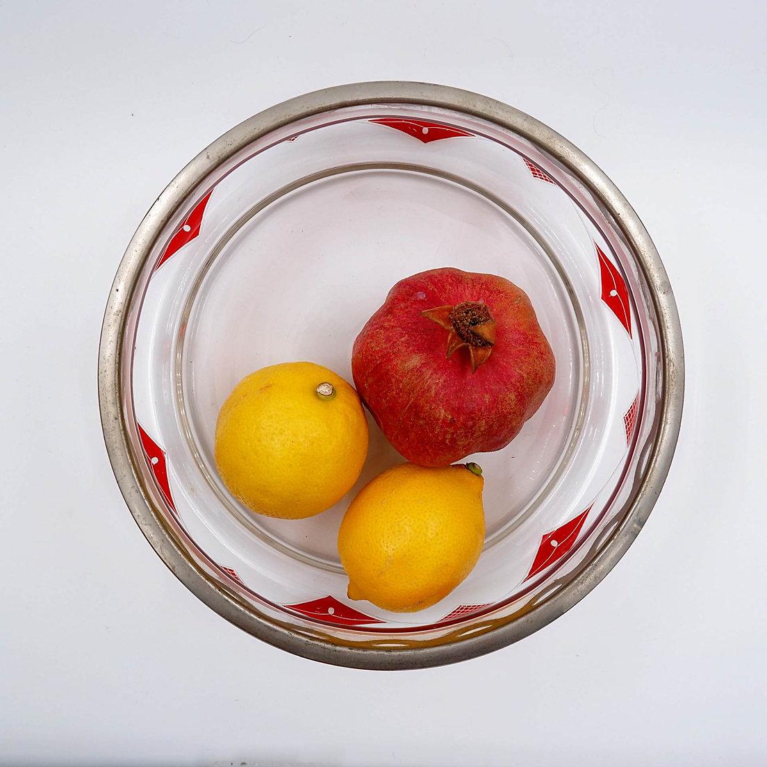 Handgeschliffene Moser-Glasschale mit silbernem Rand und silbernem Rand - frühes 20. Jahrhundert im Angebot 3