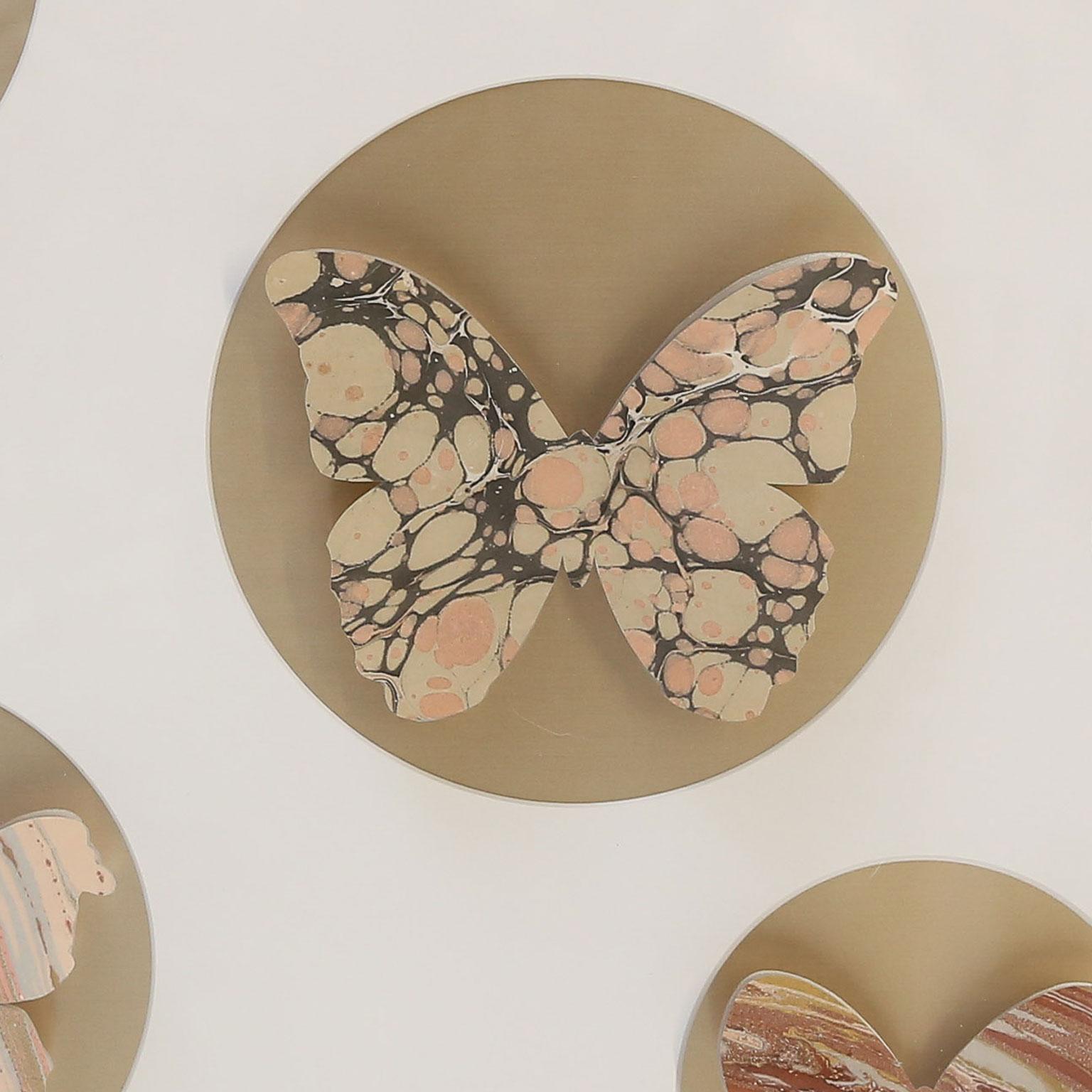Gilt Handcut Marbleized Paper Butterfly Box