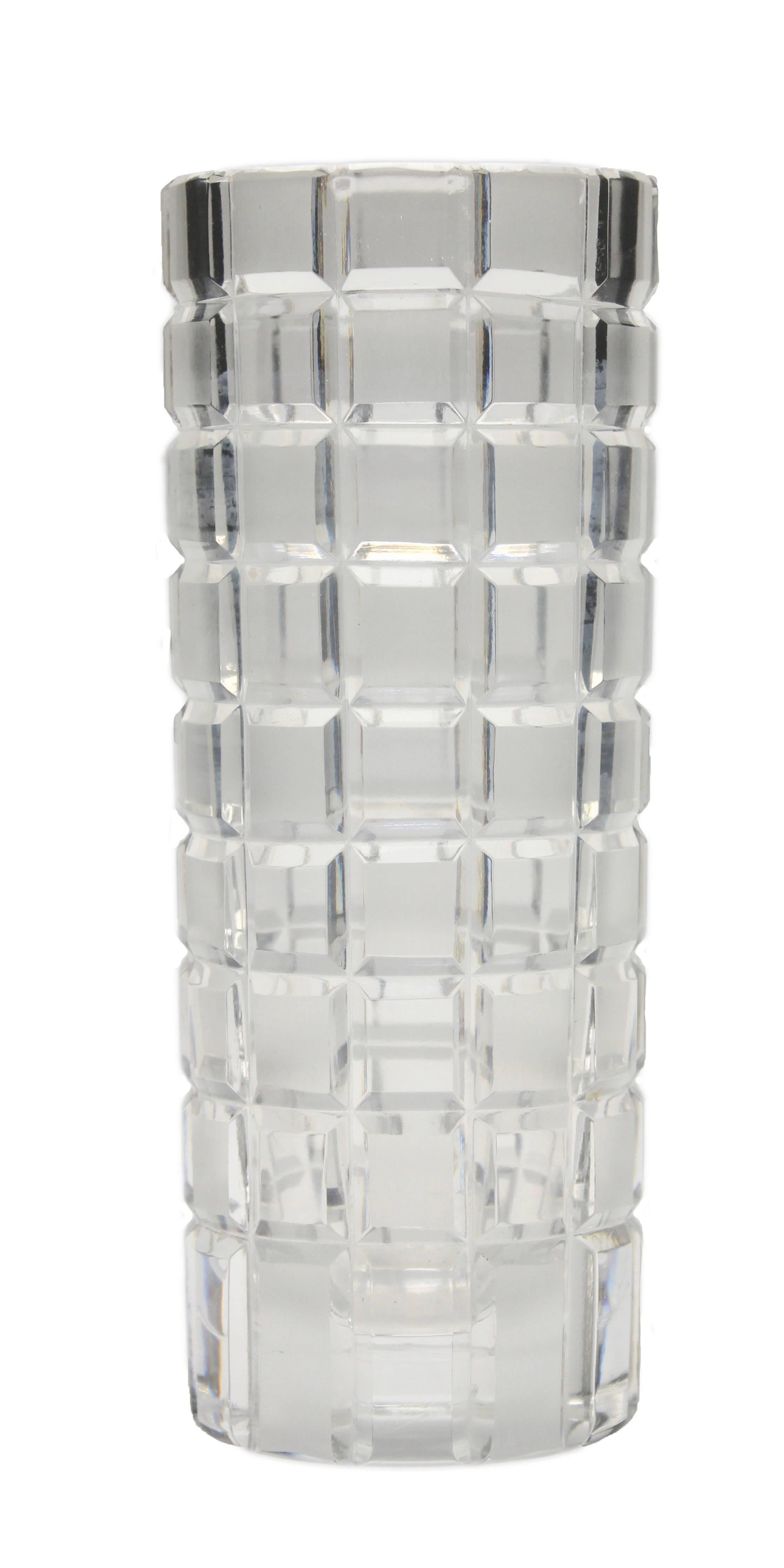 block crystal vase