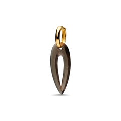Handgeschliffener Rauchtopas Medium Seeker Creolen-Ohrring 18K Gold
