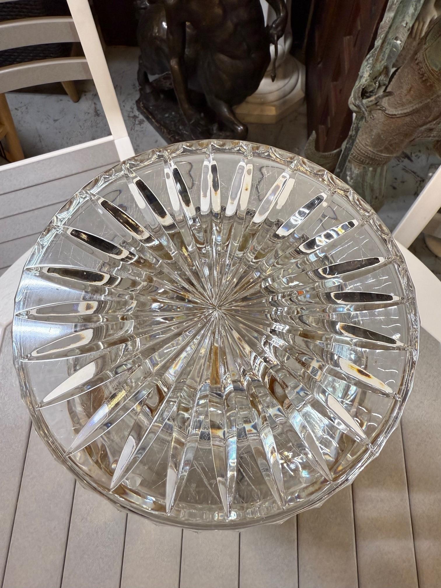 Hand Cut Tom Bohemia Crystal Vase with Porcelain Flowers 13