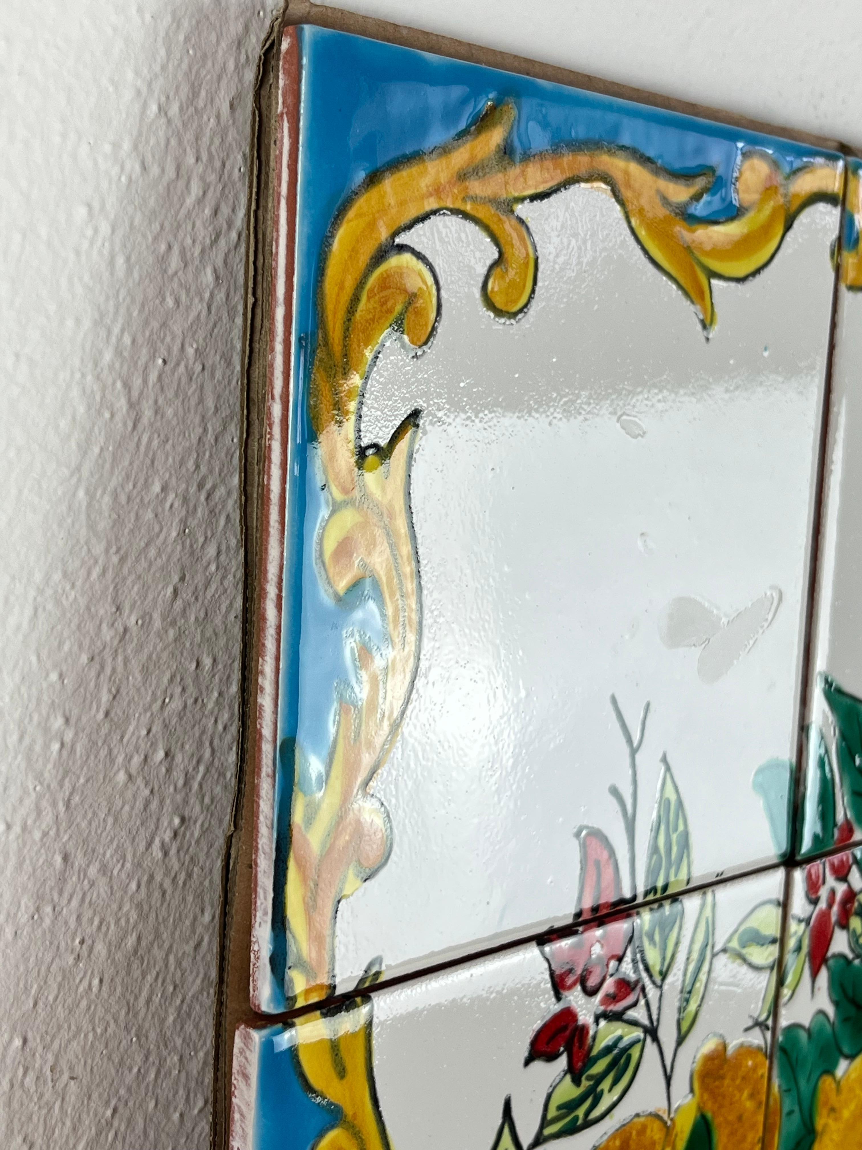 Autre Panneau en céramique décoré à la main 60 x 45 cm, Italie, années 1980 en vente