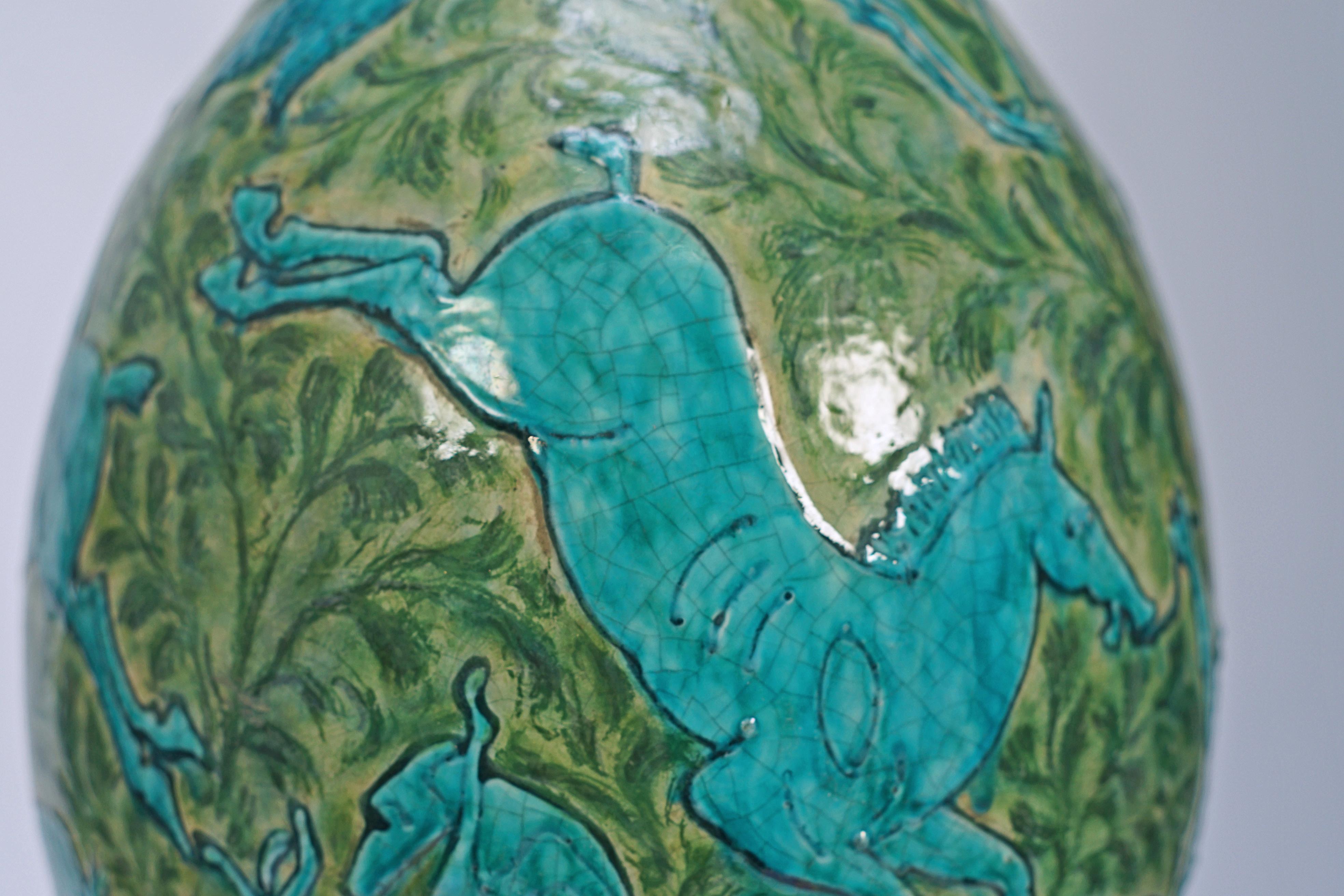 French stoneware ceramic vase, design by André Methey In Good Condition In Ciudad Autónoma Buenos Aires, C