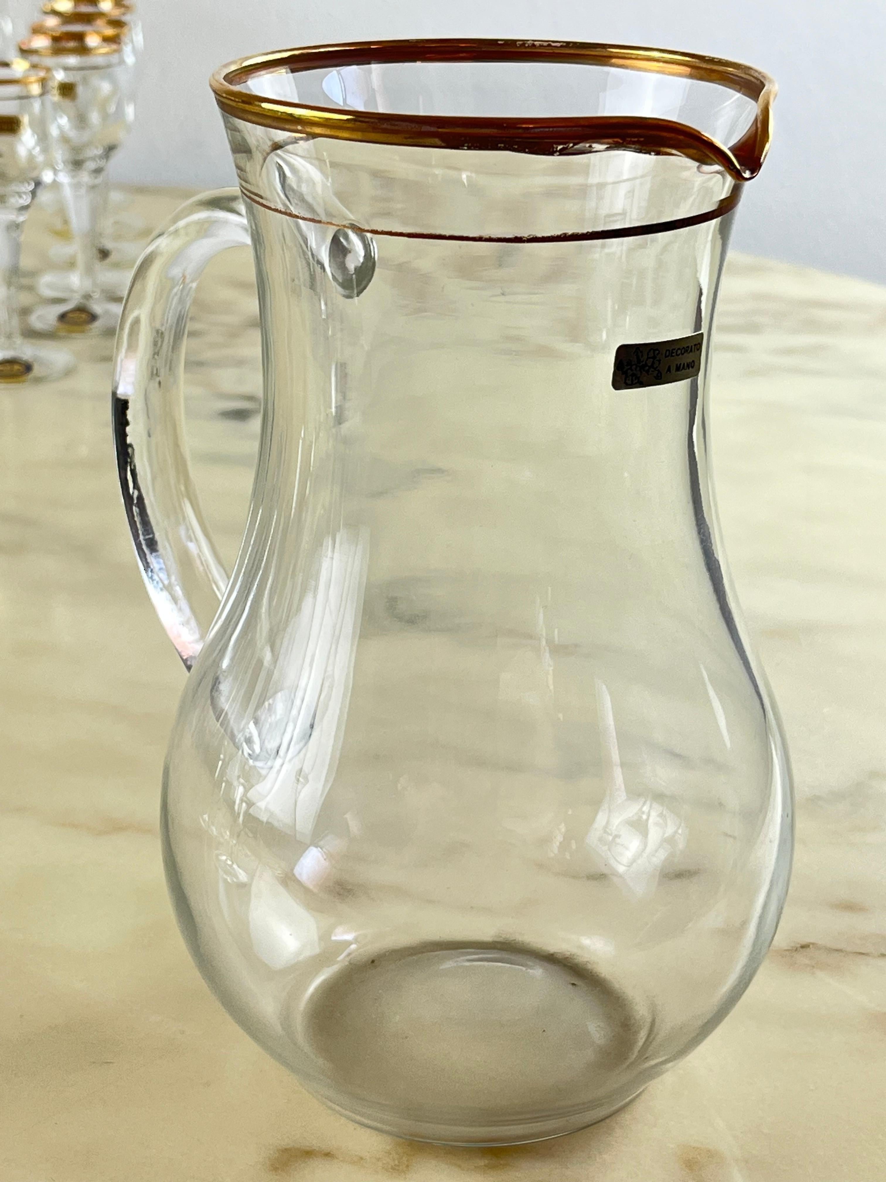 Ensemble de verres en cristal décorés à la main, Italie, années 1950, 48 pièces en vente 1