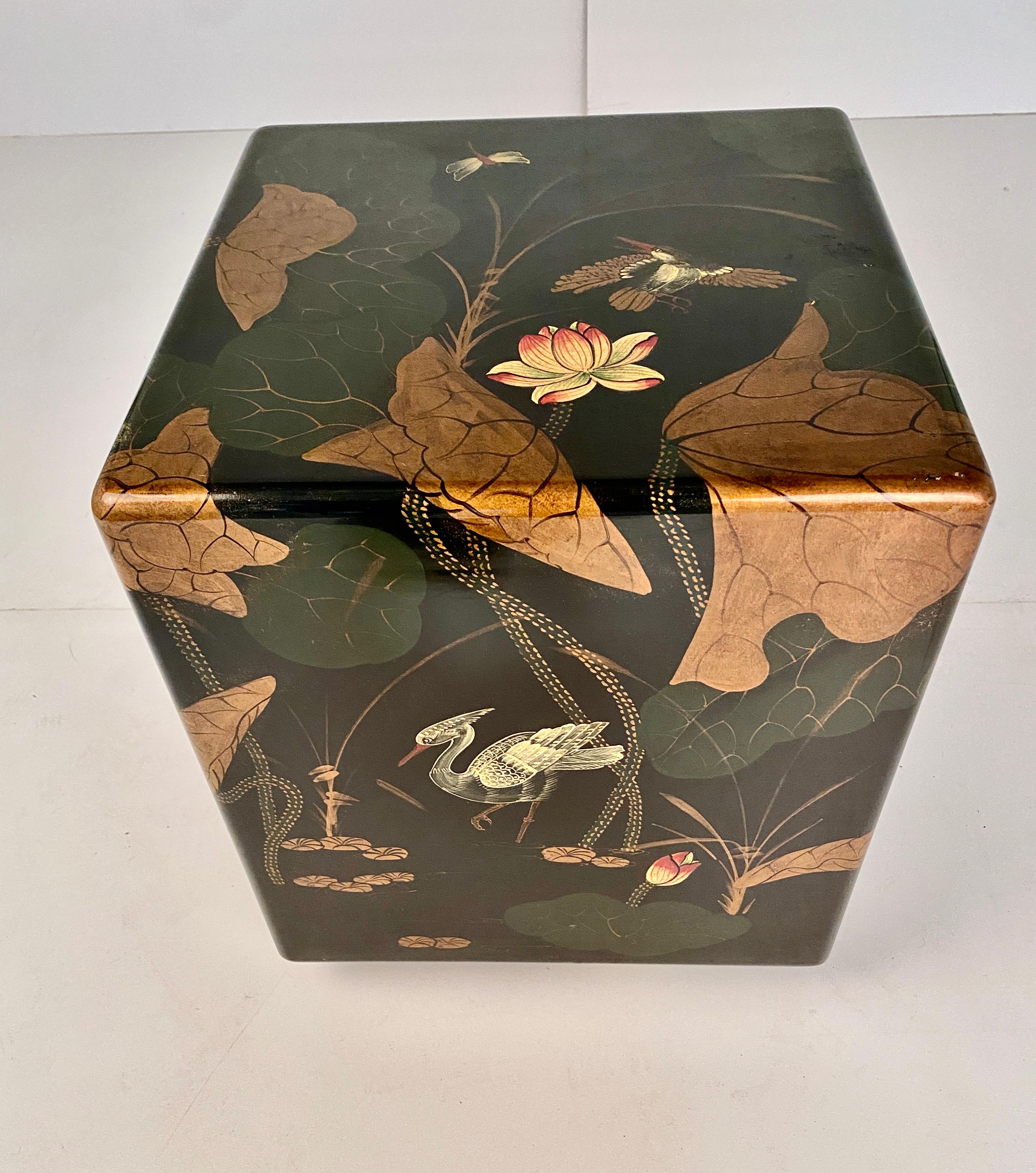Late 20th Century Hand Decorated Cube Table by Maitland-Smith