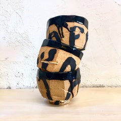 Hand Decorated Stoneware Humble Cup with 22 Karat Gold Luster by Lincoln Mayne