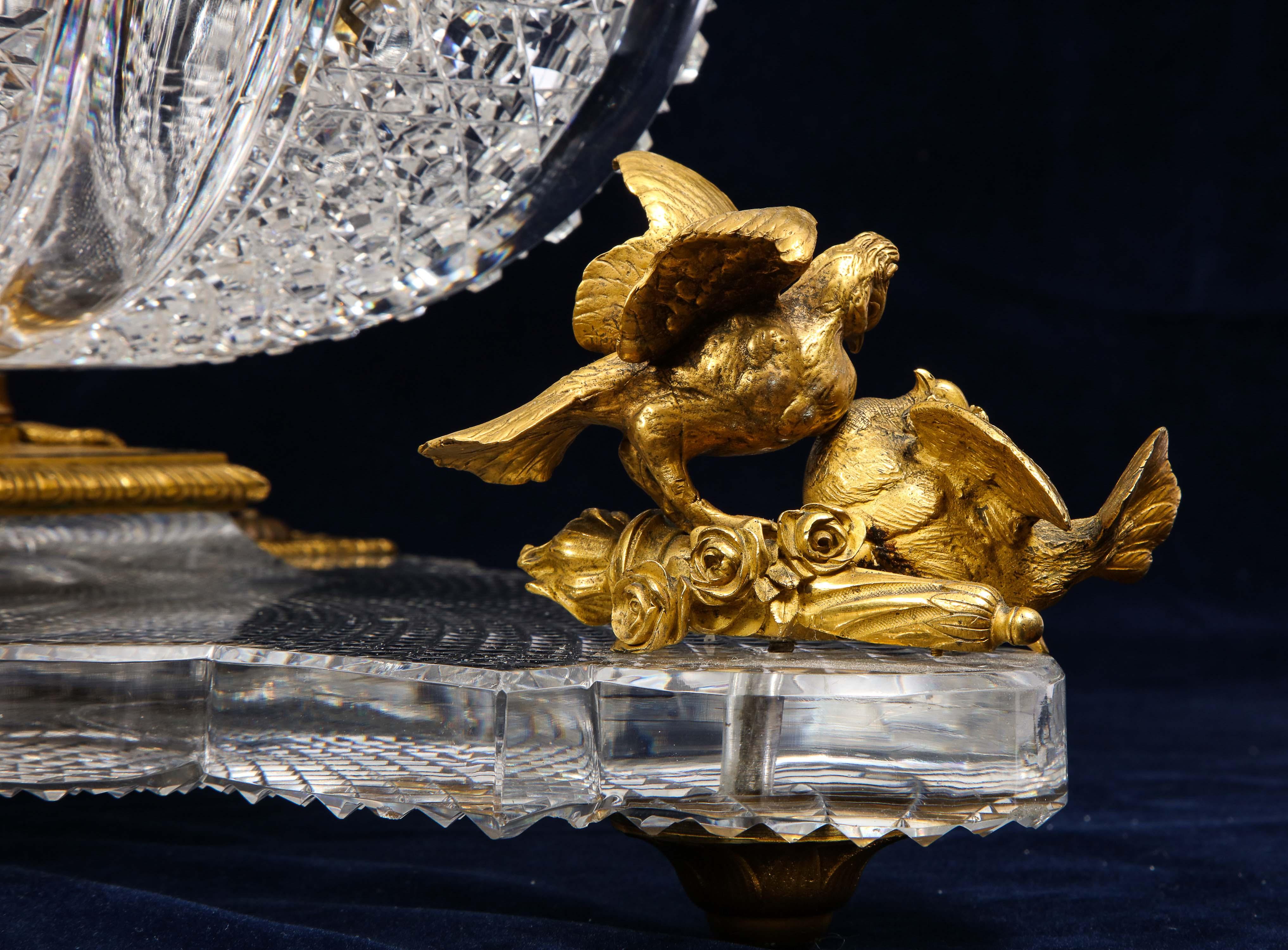 Bronze Hand-Diamond Cut Crystal & Ormolu Mounted Baccarat Centerpiece/Surtout de Table