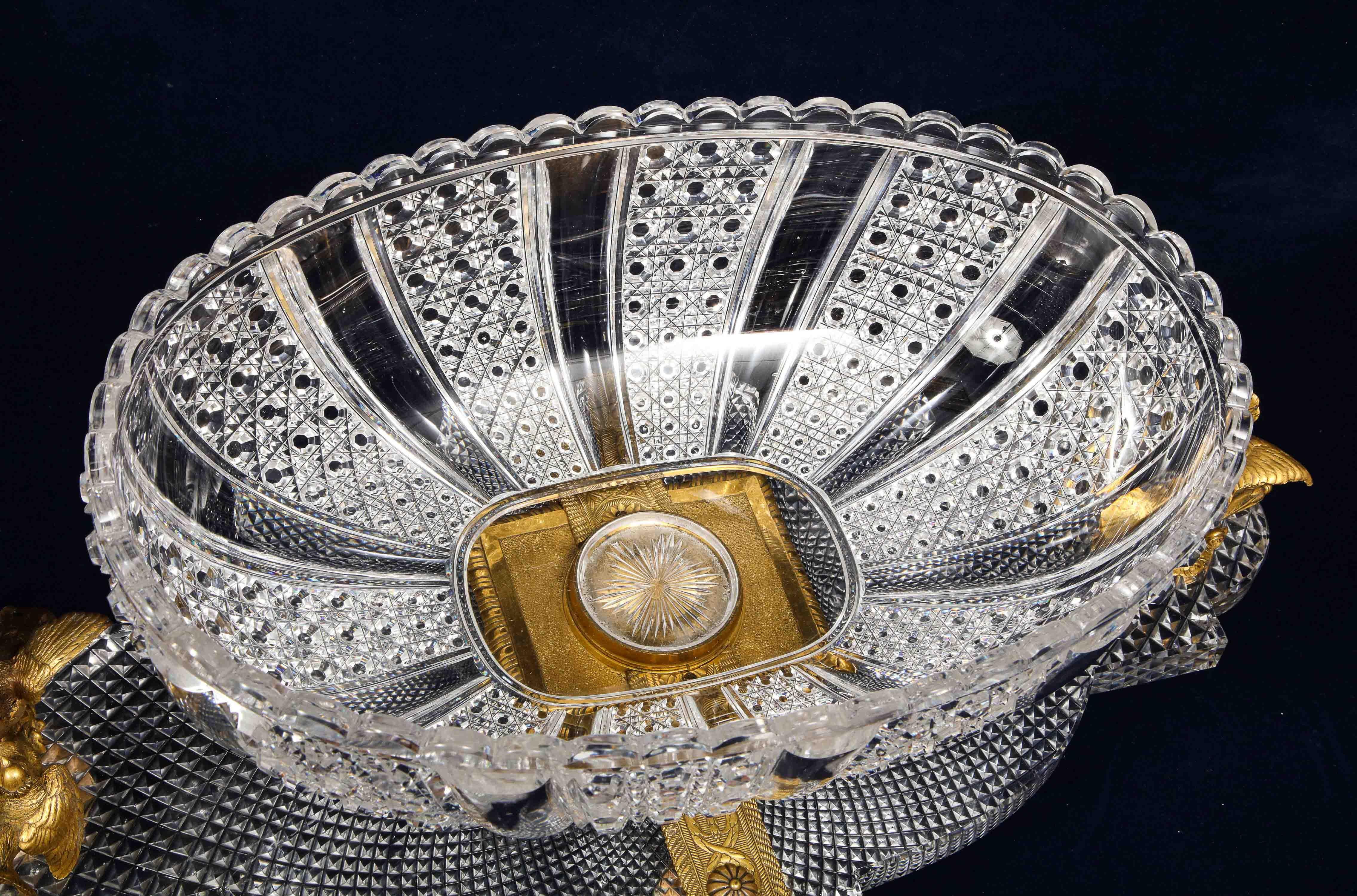 Louis XVI Hand-Diamond Cut Crystal & Ormolu Mounted Baccarat Centerpiece/Surtout de Table