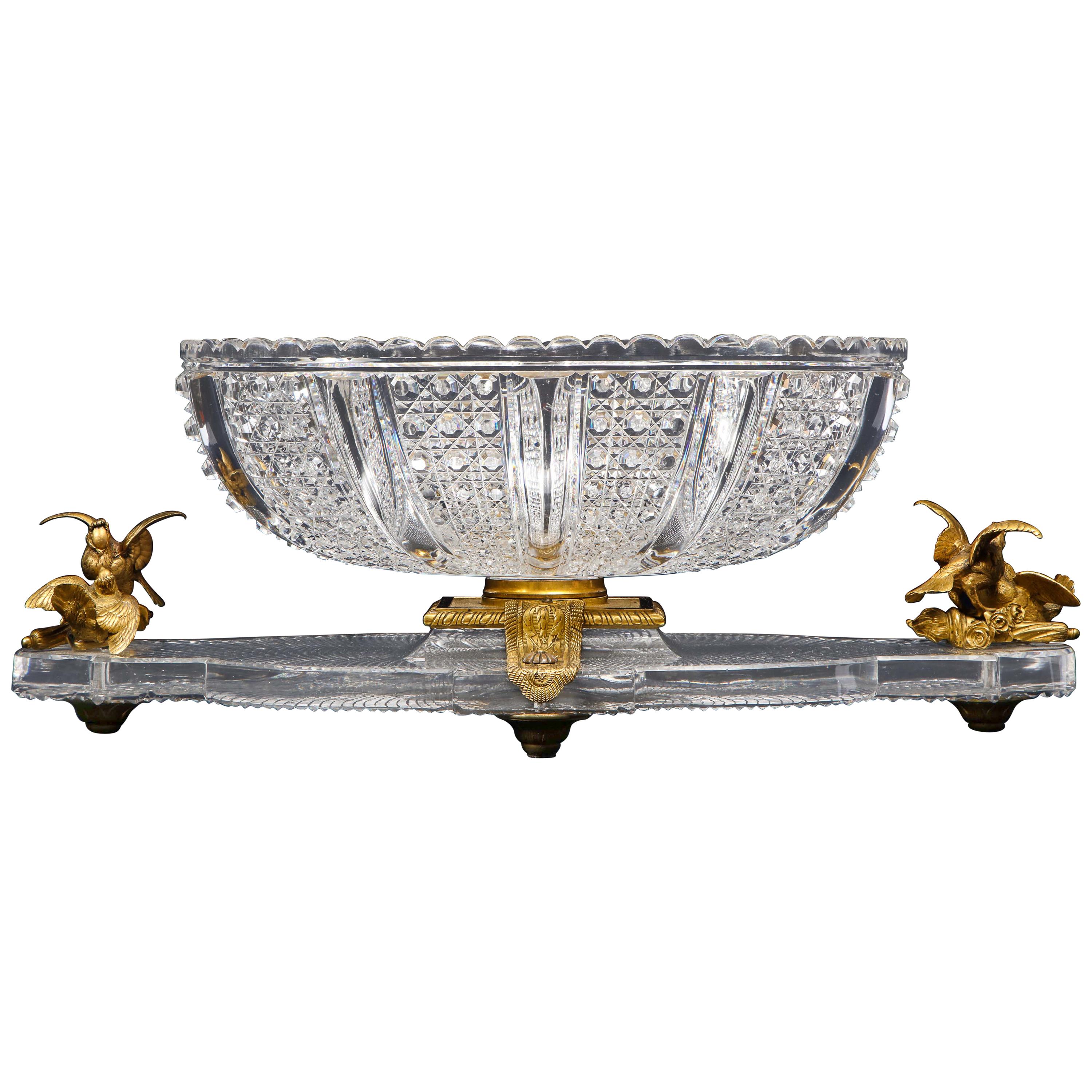 Hand-Diamond Cut Crystal & Ormolu Mounted Baccarat Centerpiece/Surtout de Table