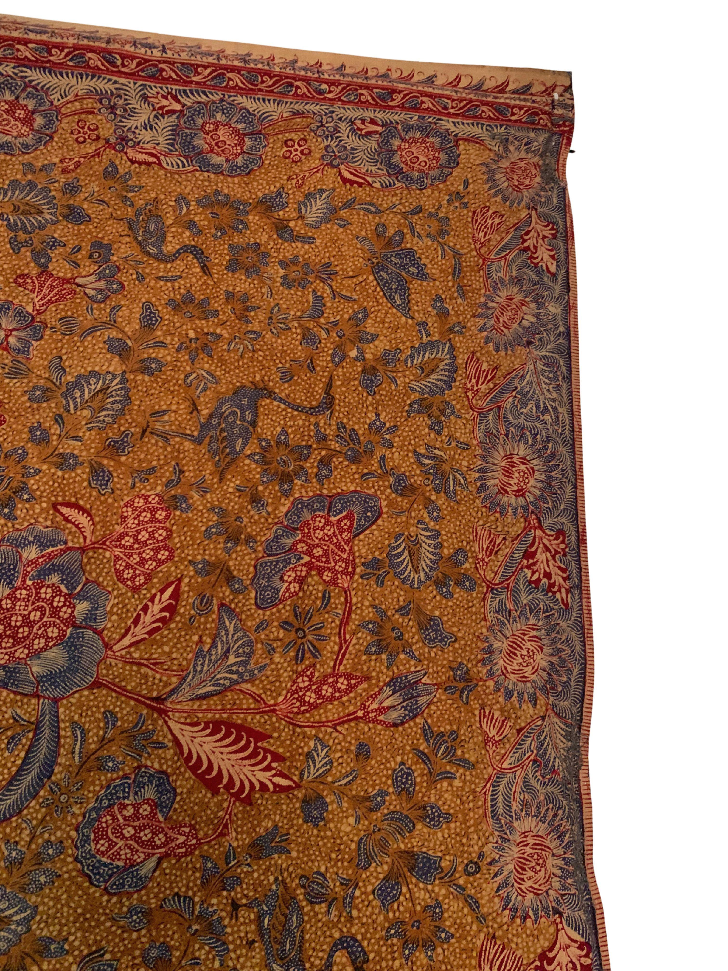 Handgezeichnetes Batik-Textil, aus Java, Indonesien (Indonesisch) im Angebot