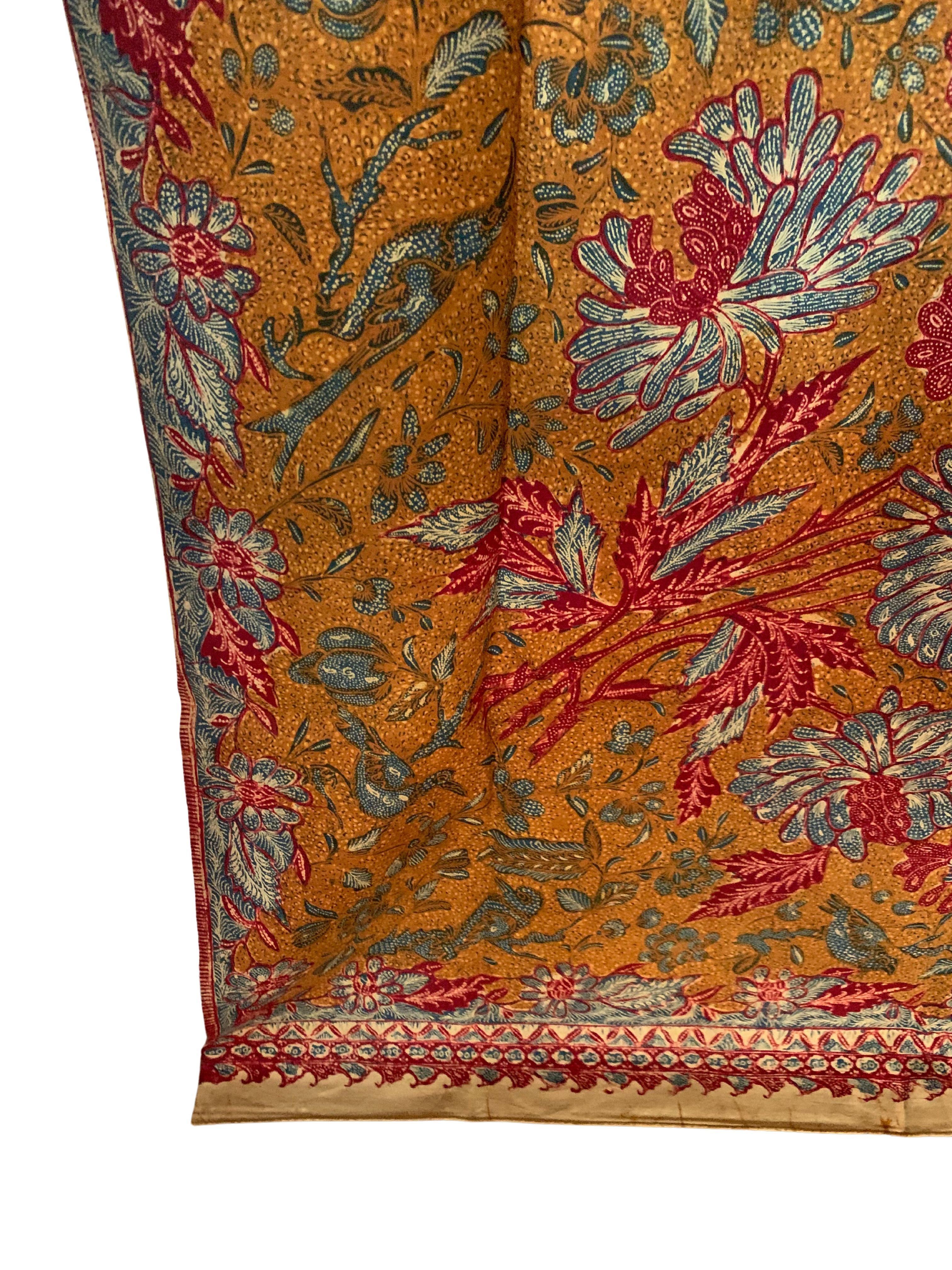 Fait main Textile batik dessiné à la main, provenant de Java, Indonésie en vente
