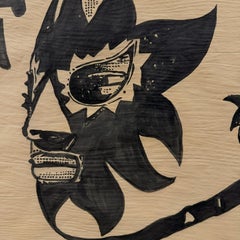Affiche de lucha libre dessinée à la main à l'encre de Chine sur papier kraft