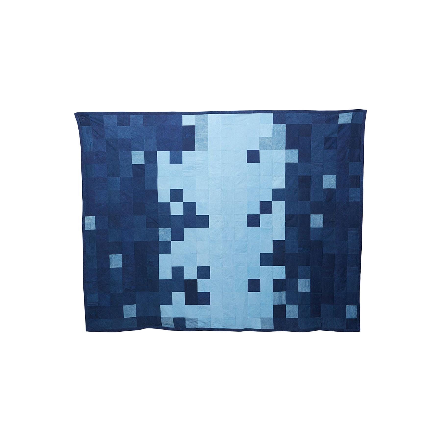 Hand-Dyed Indigo Canvas Quilt For Sale