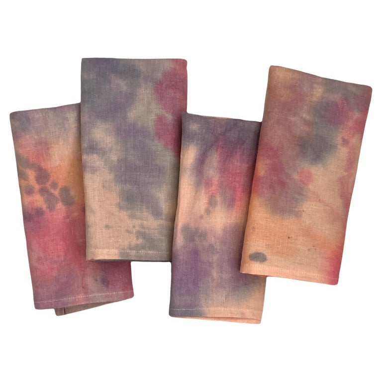 HandDyed Linen Napkins Set of 4 in Blush, Pink, Grey and Peach