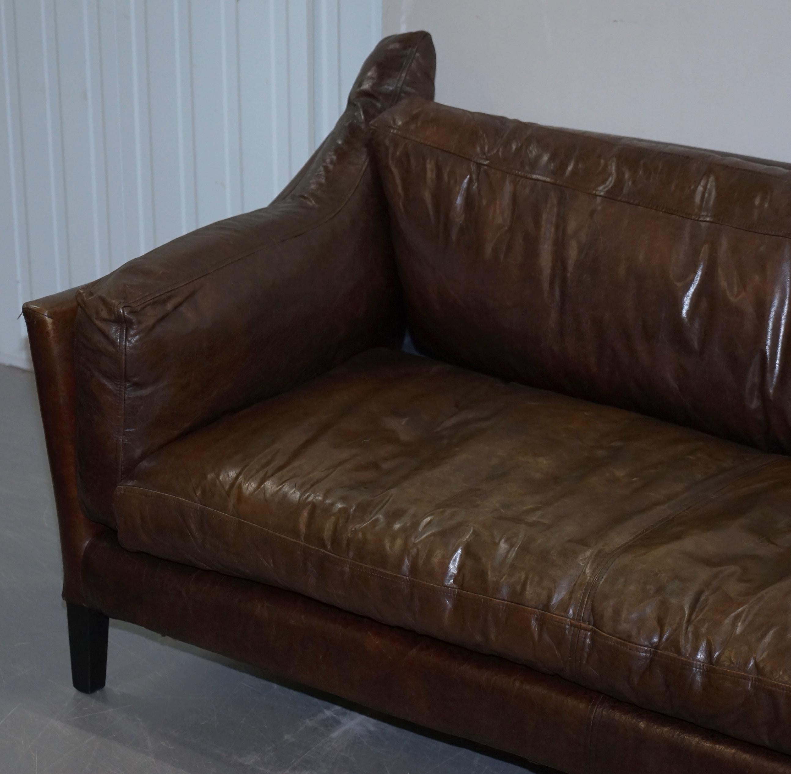 vintage brown leather couch
