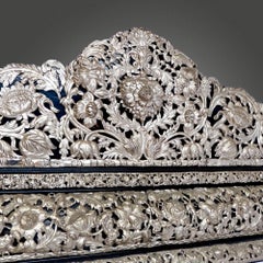 Hand Embossed Silver and Ebony Mirror in 17th Century taste