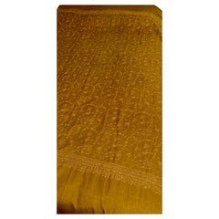 Hand Embroidered 100% Cashmere Pashmina Shawl Golden Brown Made in Kashmir 