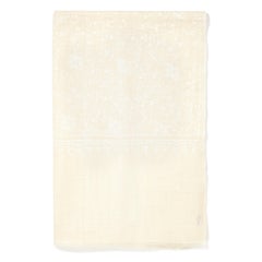 Hand Embroidered 100% Cashmere Shawl in Ivory Cream & White Made in Kashmir