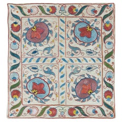 Hand Embroidered 100% Silk Cushion Cover, Living Room Decor Throw Pillow