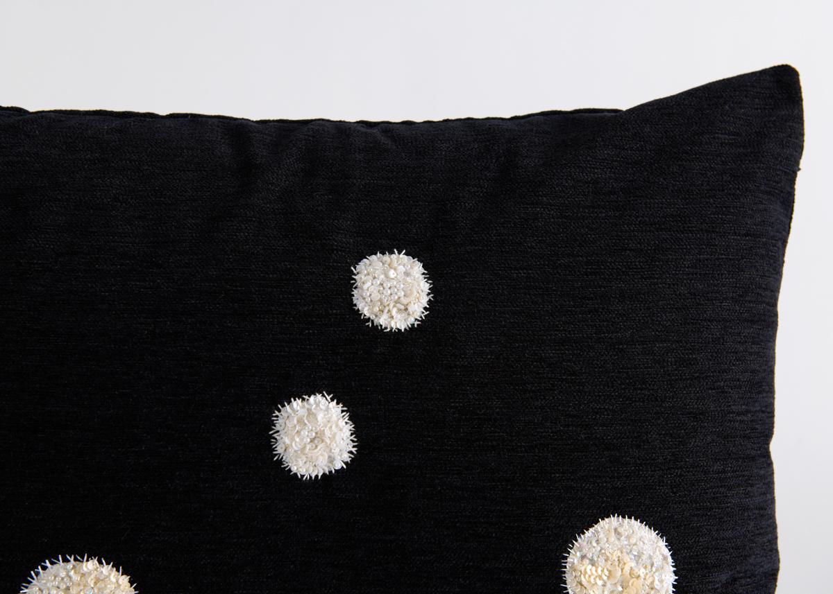 French Hand Embroidered Chenille Pillow by Miguel Cisterna, France, 2020 For Sale