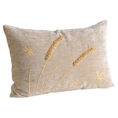 Hand Embroidered Chenille Pillow by Miguel Cisterna, France, 2020