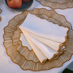 Hand Embroidered Circular Elegance Napkins (Set of 4)