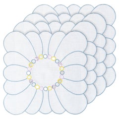 Hand Embroidered Circular Elegance Napkins (Set of 4)