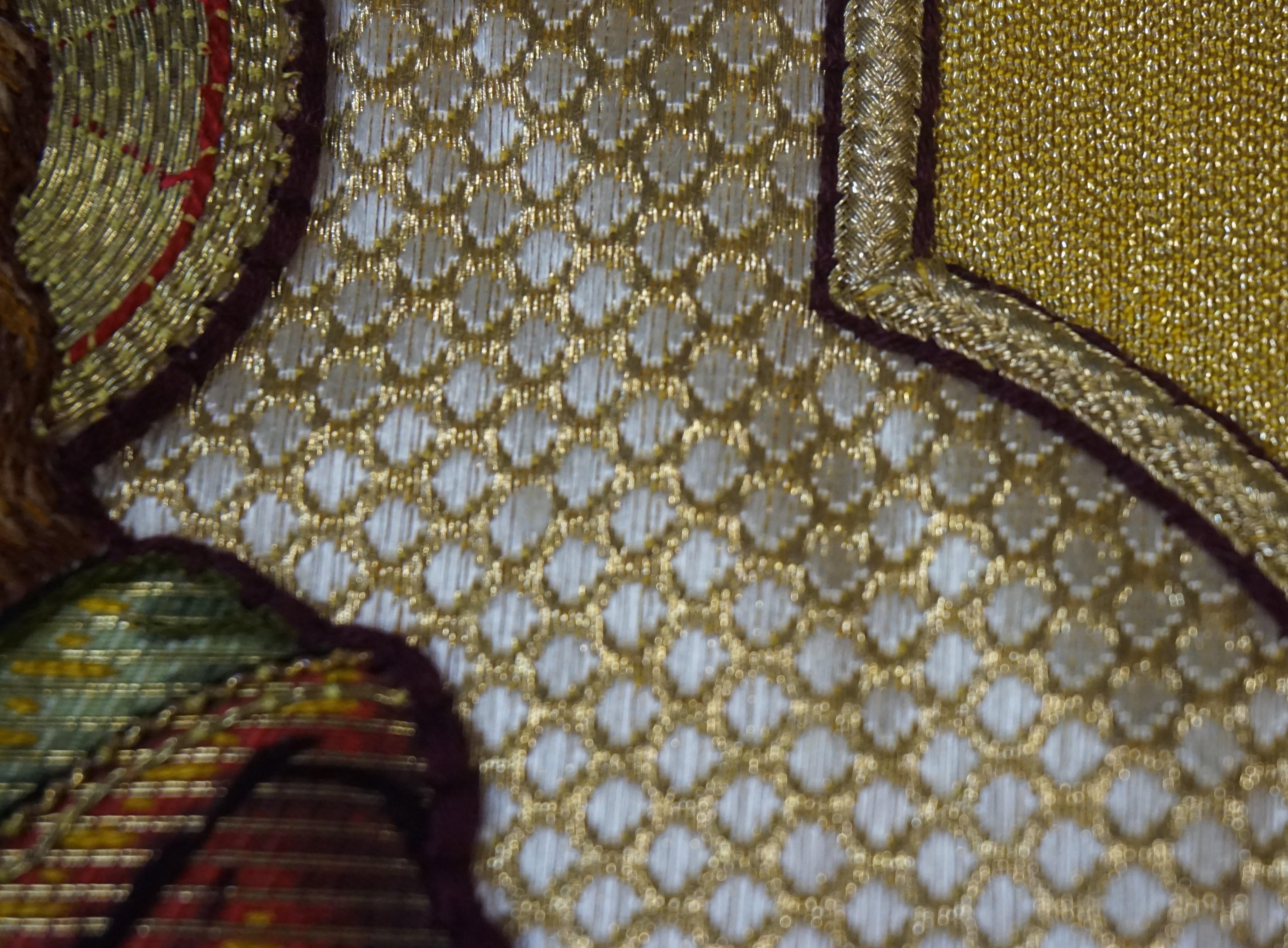 Hand Embroidered Copper & Silk Thread, Bread of Life / Christ Church Relic 4