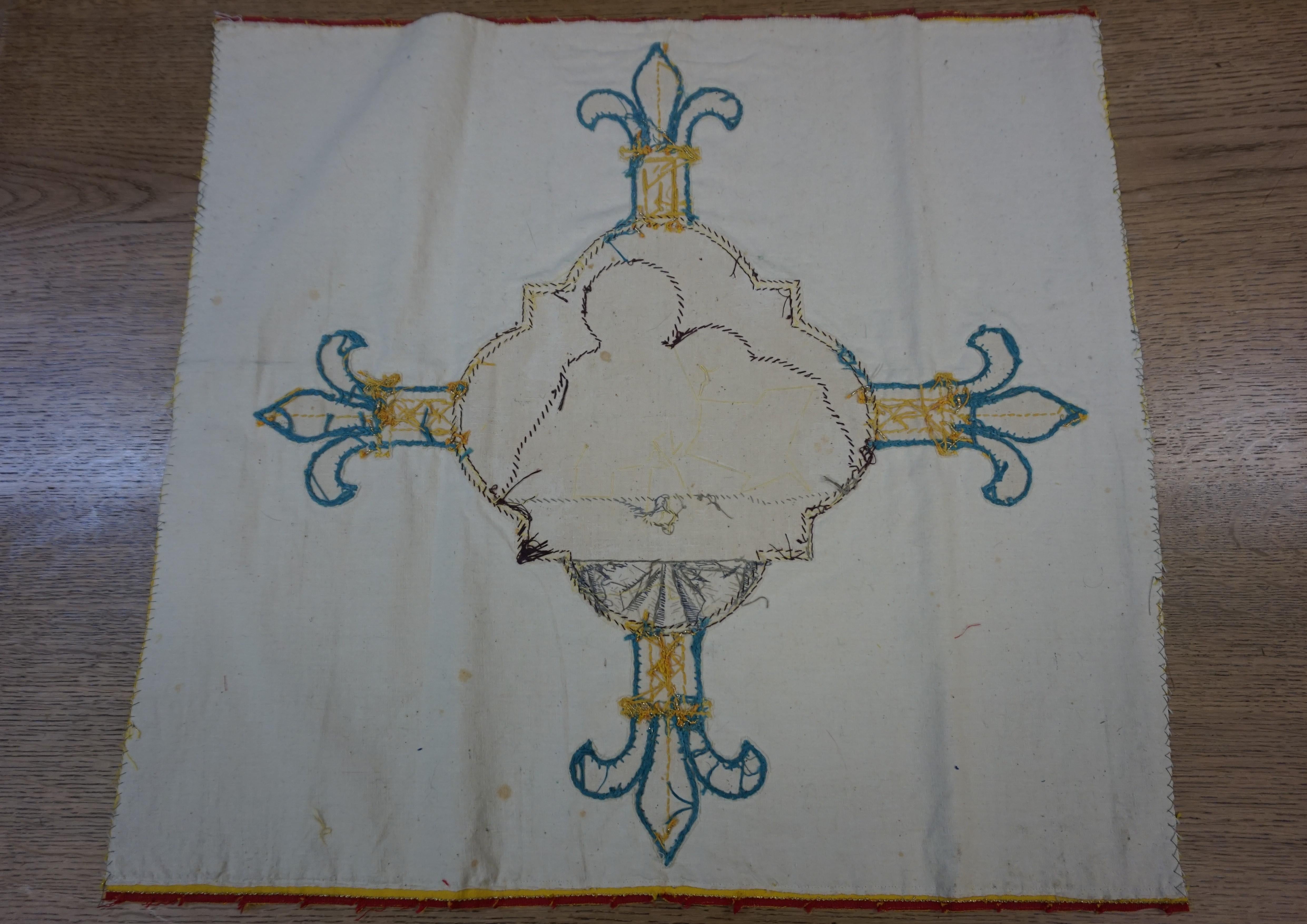 Hand Embroidered Copper & Silk Thread, Bread of Life / Christ Church Relic For Sale 8