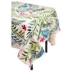 Hand-Embroidered Cotton Tablecloth
