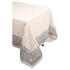 Hand-Embroidered Cotton Tablecloth