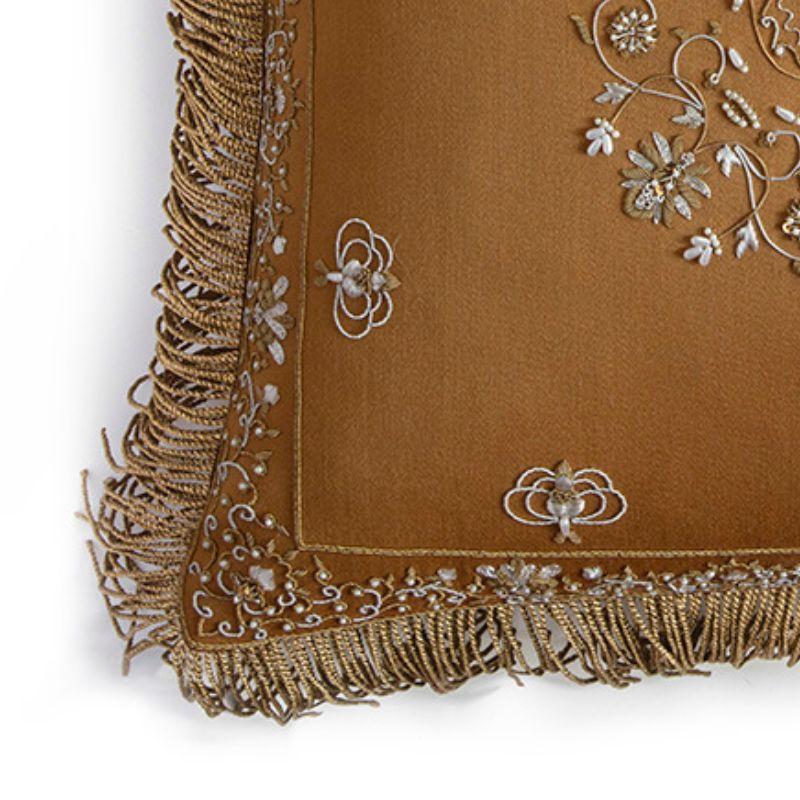 Hand-Crafted Hand embroidered cushion by Beaumont & Fletcher For Sale