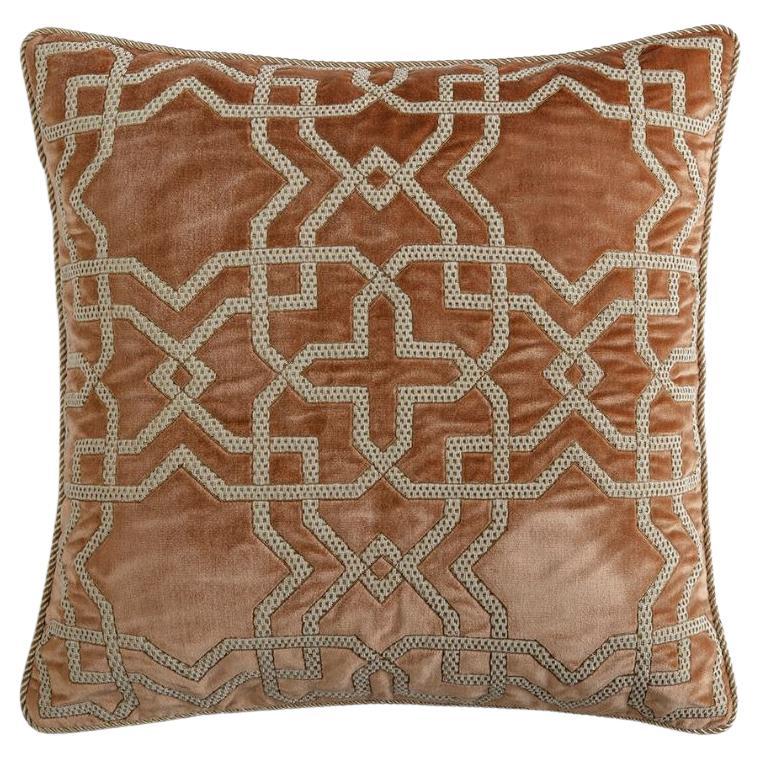 Hand embroidered cushion by Beaumont & Fletcher For Sale
