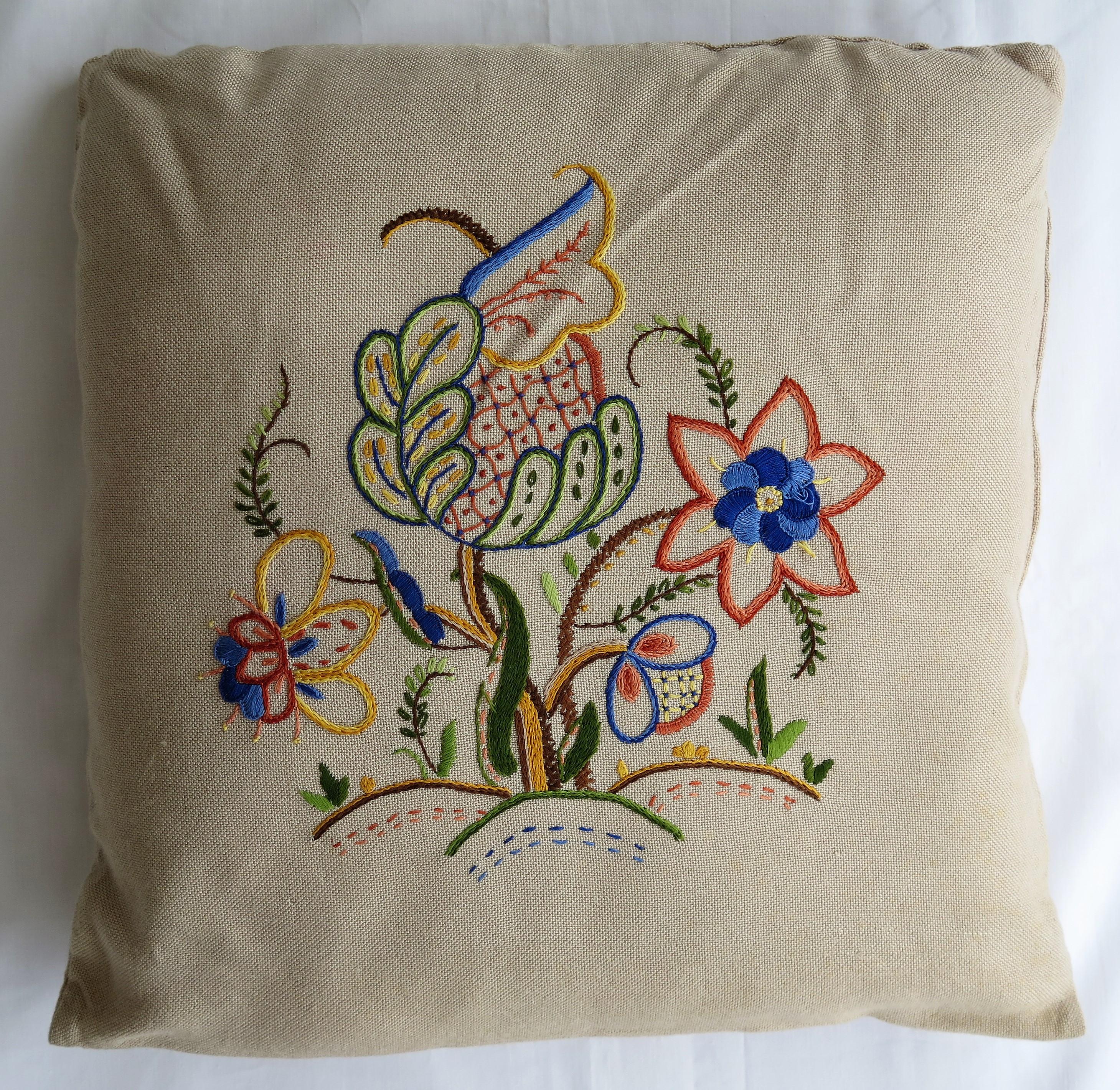 hand embroidered pillow