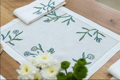 Hand Embroidered Floral Fesco Placemats (Set of 4)