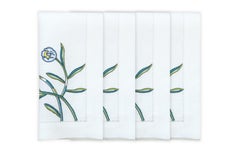 Tovaglioli Fresco Floreale ricamati a mano (set da 4)
