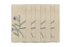 Tovaglioli Fresco Floreale ricamati a mano (set da 4)