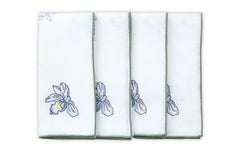 Tovaglioli Fresco Floreale ricamati a mano (set da 4)