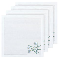 Tovaglioli Fresco Floreale ricamati a mano (set da 4)