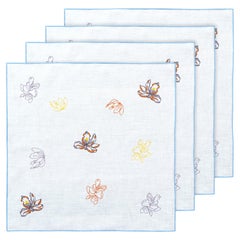 Tovaglioli Fresco Floreale ricamati a mano (set da 4)